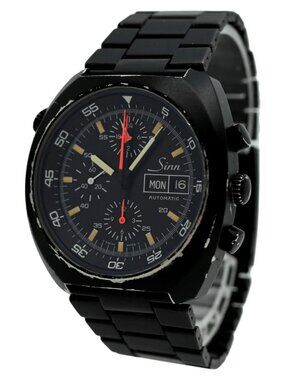 Sinn 43mm Men's Space Chronograph Autoamtic Black PVD Swiss Watch! Ref: 140/42!
